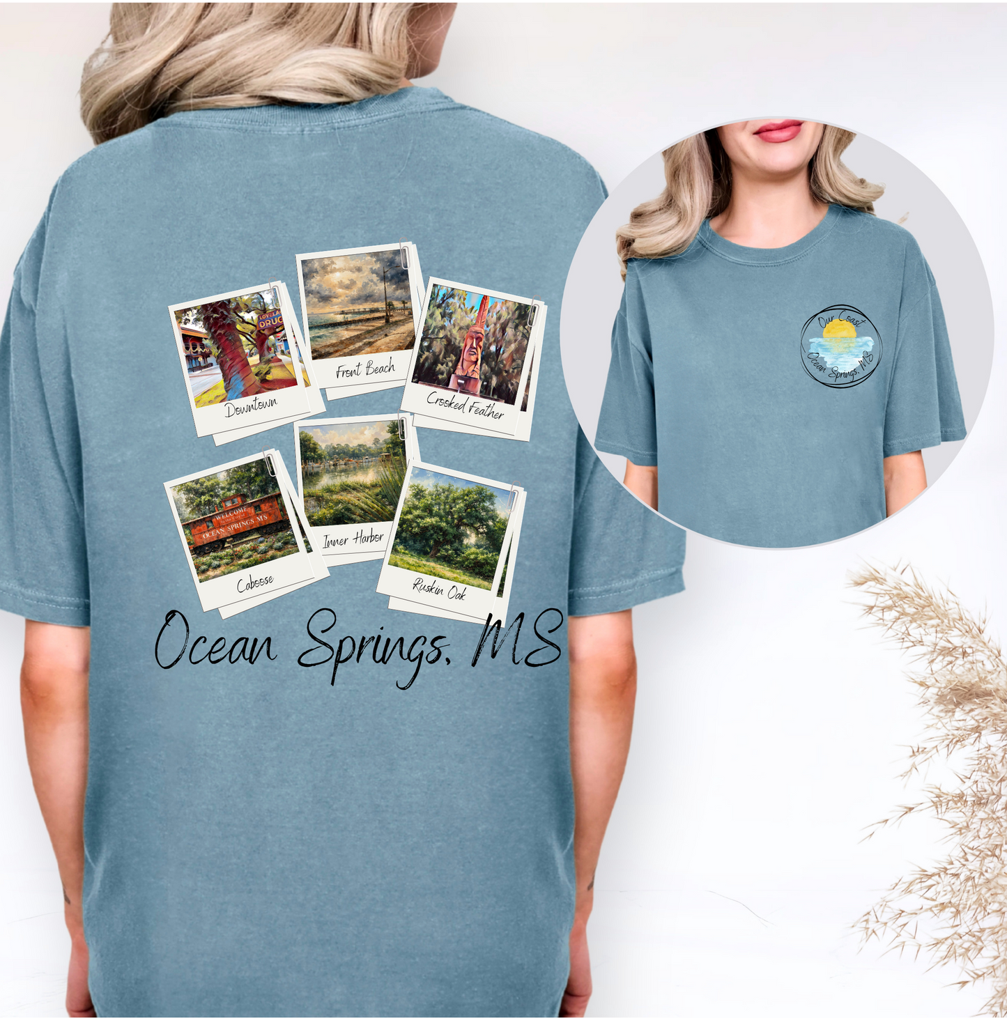 OS collage on teal