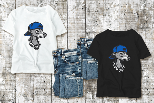 Greyhound boy with hat