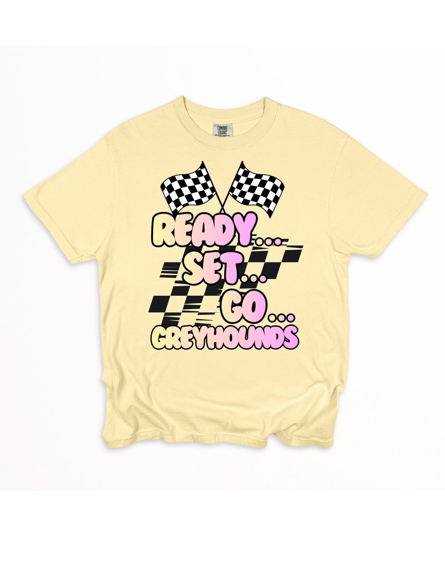 Ready set go greyhounds pastel yellow