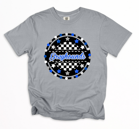 Greyhound checkered circle