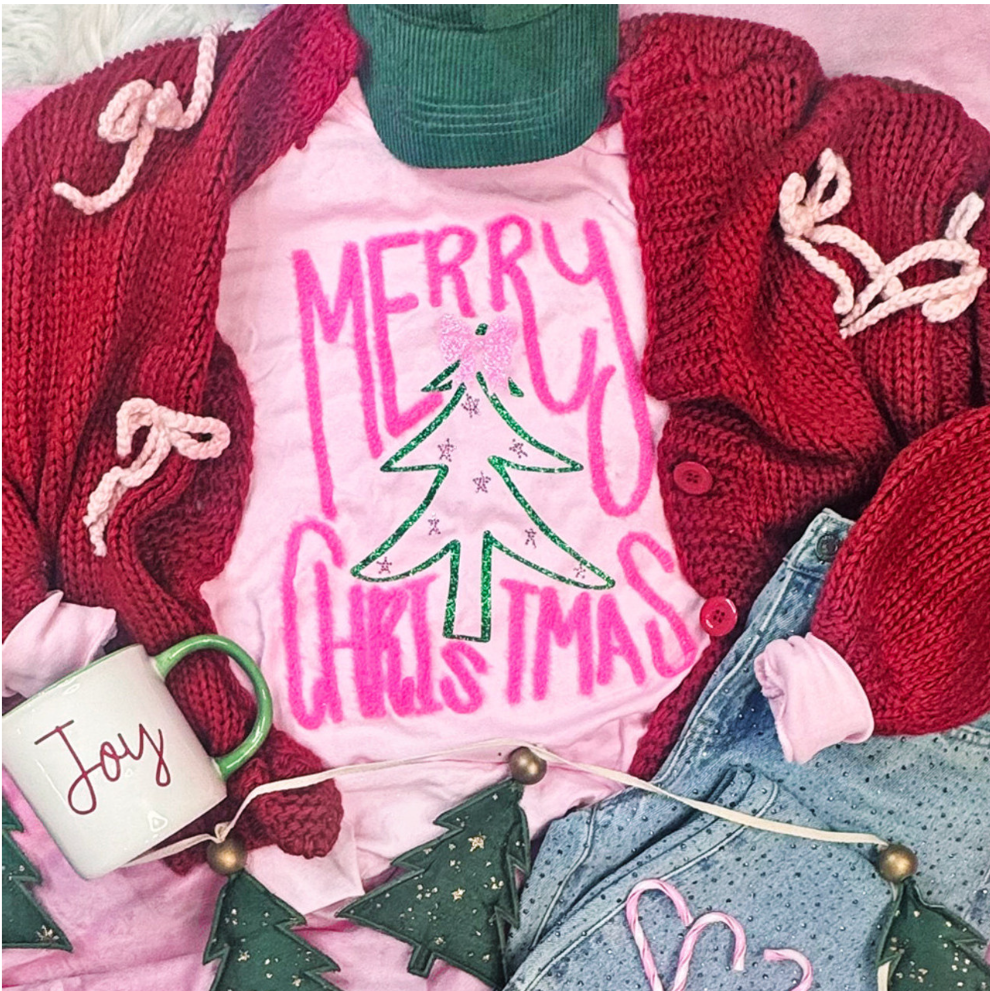 Merry Christmas fluffy chenille shirt