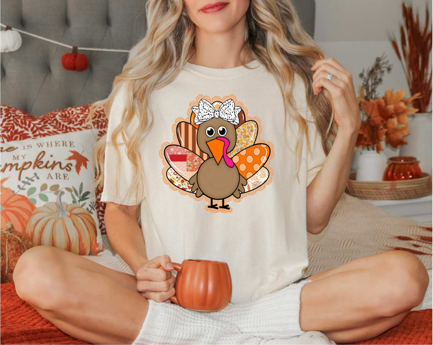 Girl turkey with bow
