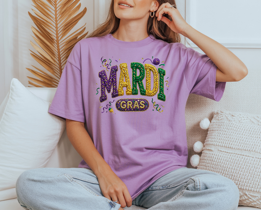 Faux yarn Mardi Gras