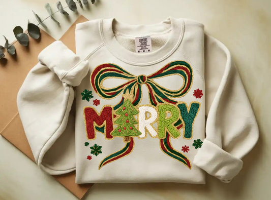 Faux yarn Merry with bow