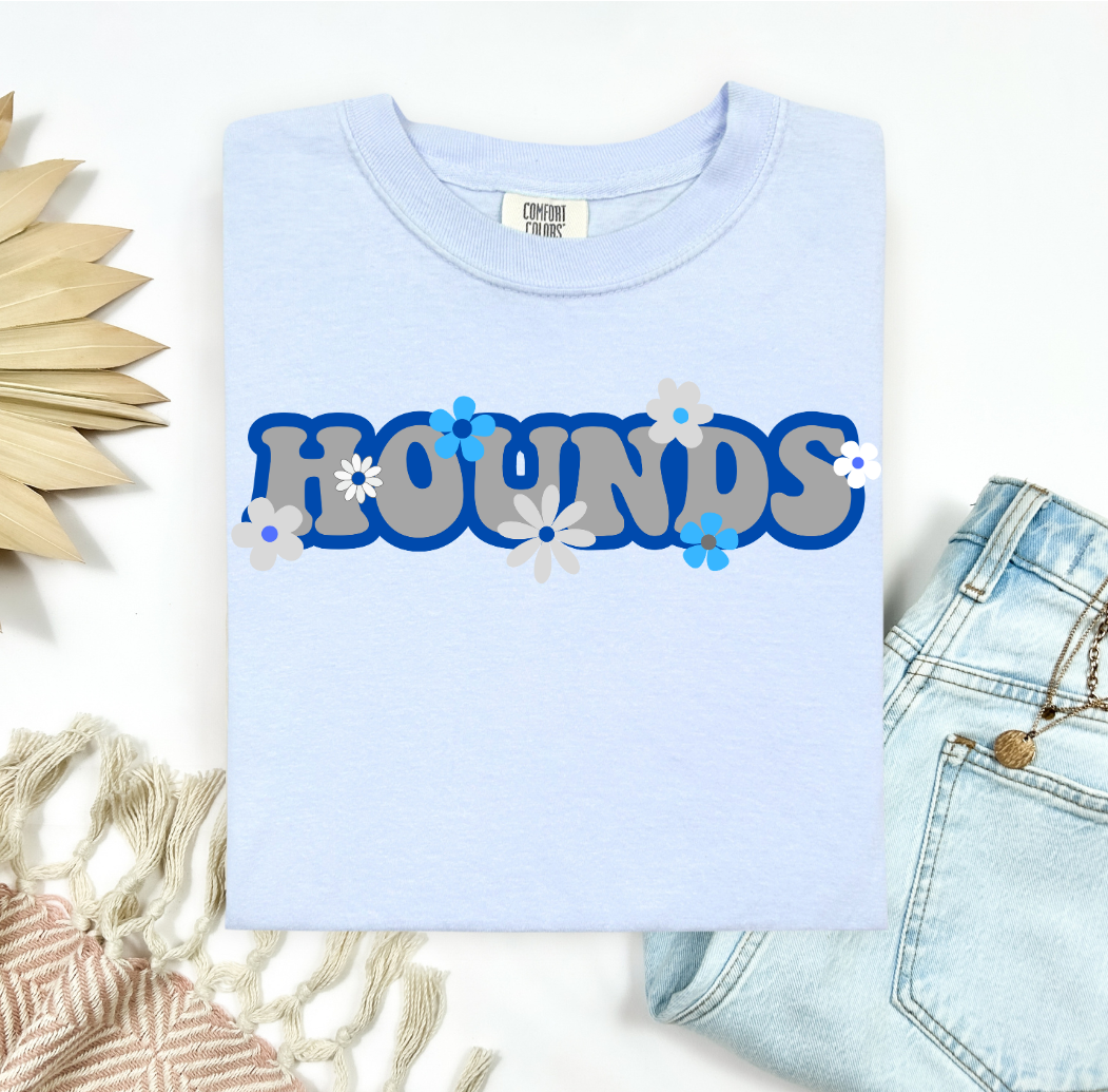 Retro Hounds with flowers