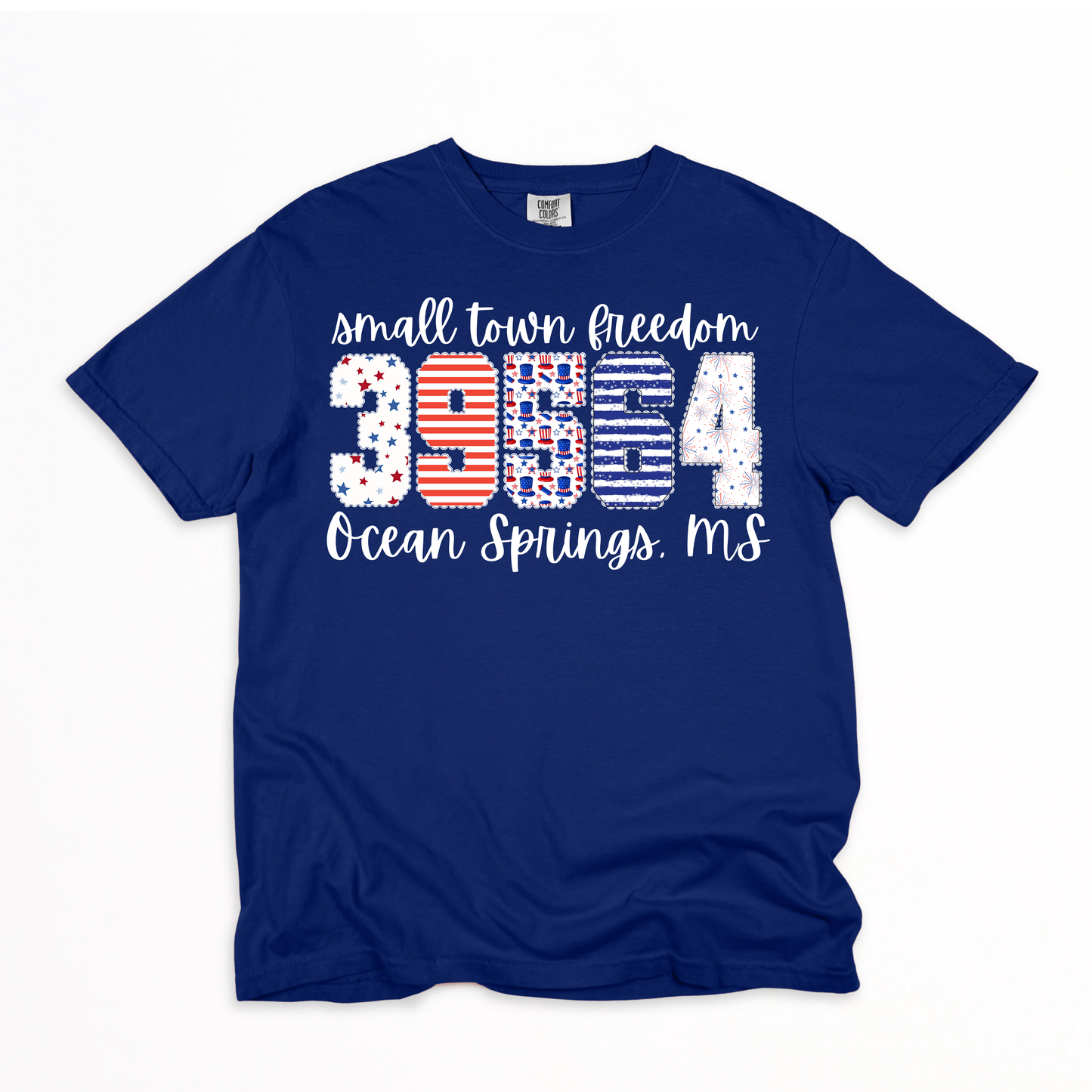 Lace small town freedom blue