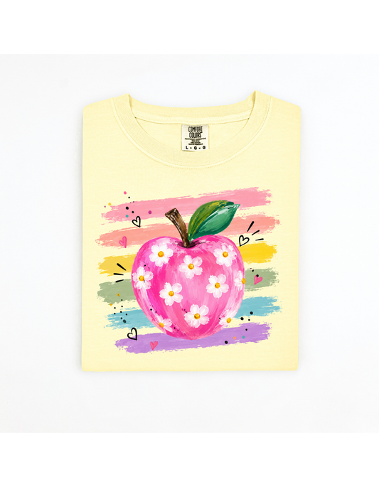 apple floral with stripes