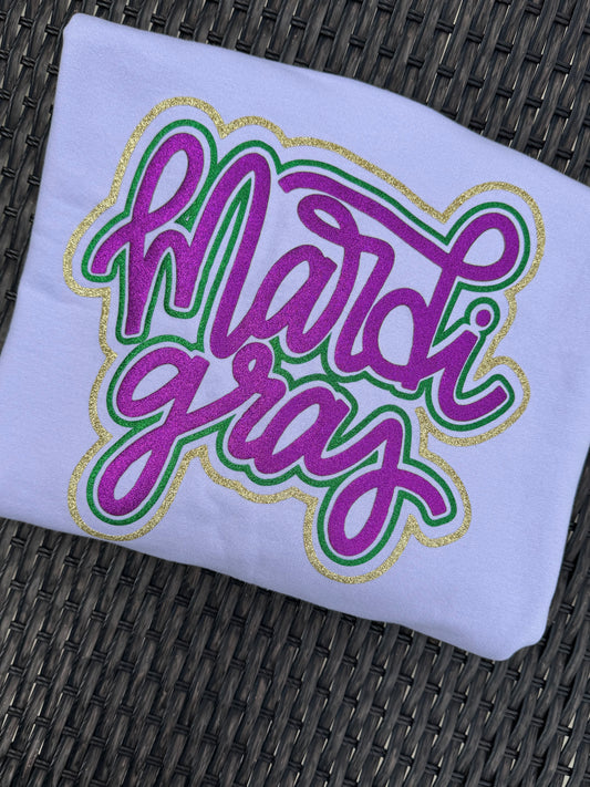 Mardi Gras glitter puff