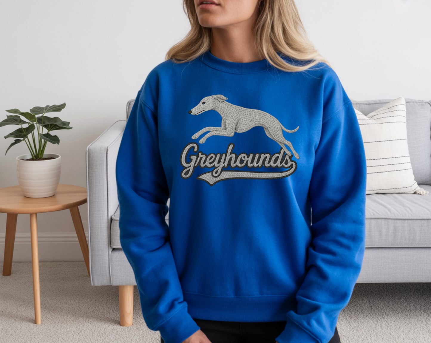 Greyhounds faux yarn sweatshirt