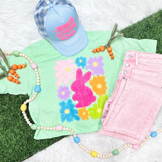 Fluffy Bunny patch shirt